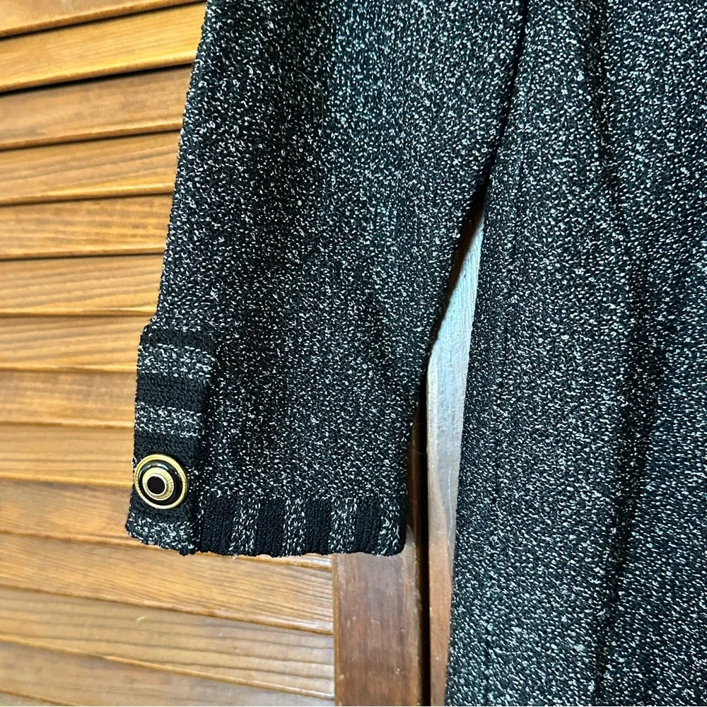 1980s Alnoral by Al Spokavicius classic black and white knit dress size M.